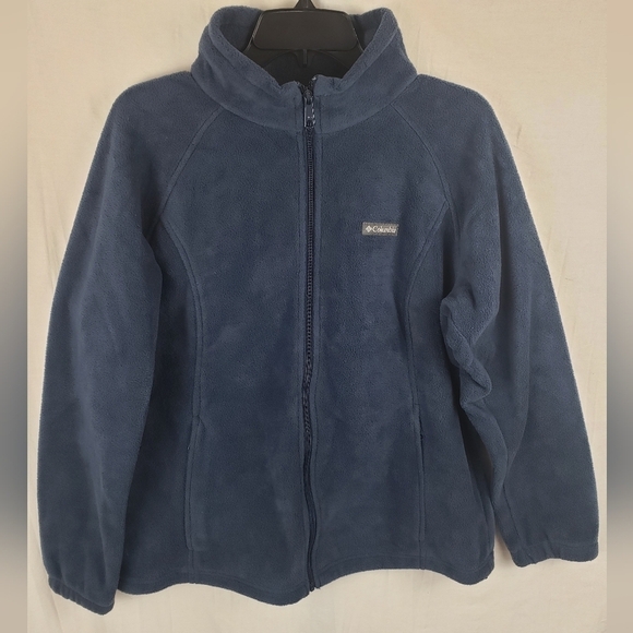 Columbia Blue Long Sleeve Full Zip Fleece Jacket Sz 1X - Picture 1 of 7
